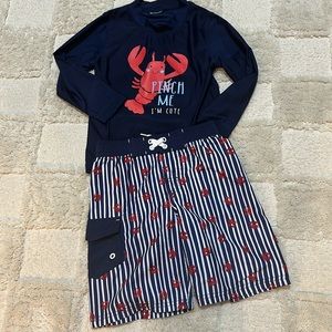 Little boys swimming matching set